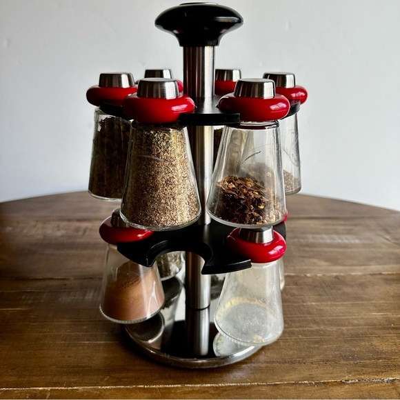 Vintage Sur La Table 11 Piece Spice Rack Container Round 360 Degree - Picture 8 of 9